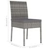 vidaXL Dining Chair Set of 2 Grey Poly rattan, powder-coated steel