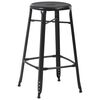 vidaXL Bar Stool Set of 6 Black Powder-coated steel Standard size