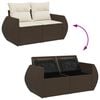 vidaXL Garden Sofa Set Brown