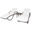 vidaXL Sun Lounger Set of 5 Brown Powder-coated steel, PE rattan Large
