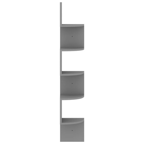 vidaXL Wall Corner Shelf Grey Engineered wood 7.5x7.5x48.4 in