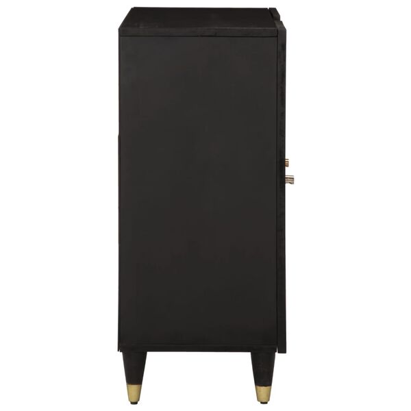 vidaXL Side Cabinet Black Solid Mango Wood Medium Cabinet Rectangular