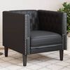 vidaXL Chesterfield Sofa Chair Black Faux leather, plywood, solid wood