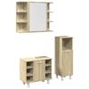 vidaXL Bathroom Furniture Set Sonoma oak Engineered wood Medium