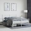 vidaXL Bed Frame White Steel King Size Bed Frame Rectangular