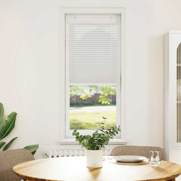 vidaXL Pleated Blind Light grey 100% Polyester 39.4 x 39.4 in