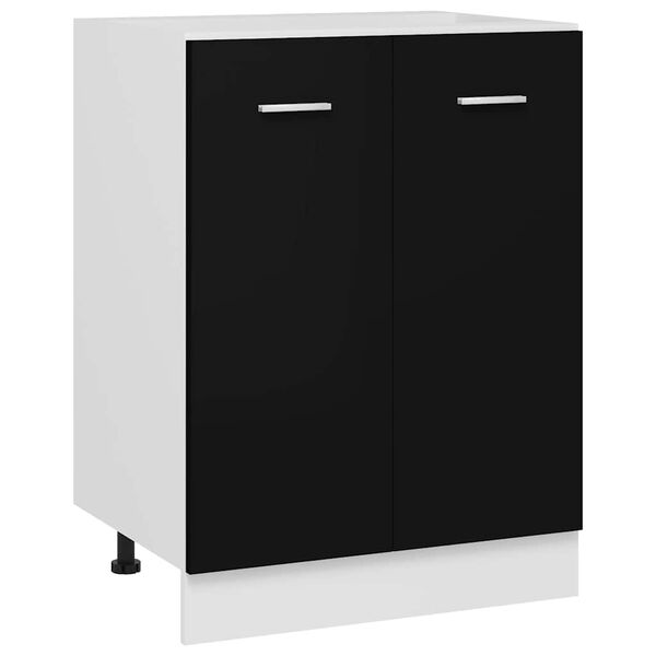 vidaXL Bottom Cabinet Black Engineered wood Medium Bottom Cabinet