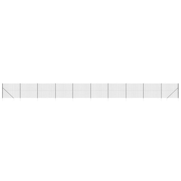 vidaXL Wire Mesh Fence with Spike Anchors Anthracite 5.2x82.0'