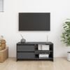 vidaXL TV Cabinet Grey Solid Pinewood Medium TV Cabinet Rectangular