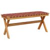 vidaXL Garden Bench Red and brown Solid acacia wood and olefin fiber