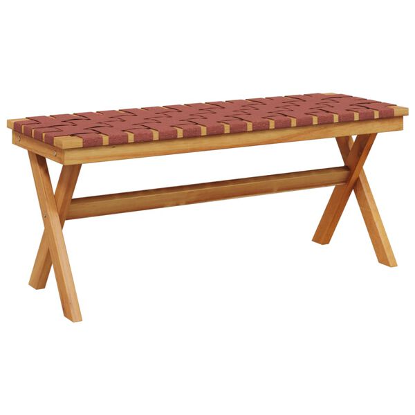 vidaXL Garden Bench Red and brown Solid acacia wood and olefin fiber