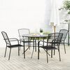vidaXL Garden Chair Set Anthracite Powder-coated steel Large Stackable