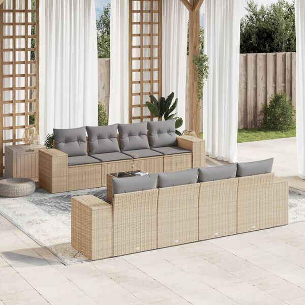 vidaXL Garden Sofa Set Beige