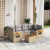 vidaXL Garden Sofa Set Beige, Light Grey