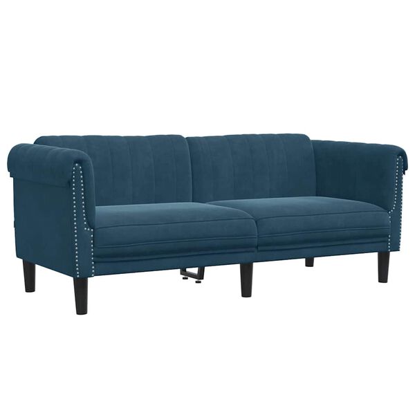 vidaXL Sofa Blue Velvet (100% polyester) 2-seater Stylish Look Sofa