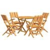 vidaXL Garden Dining Set Teak Solid Teak Wood 5 Piece Foldable