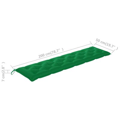 vidaXL Garden Bench Cushion Green 78.7"x19.7"x2.8" Fabric