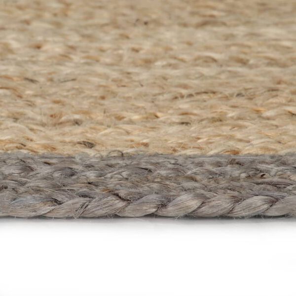 vidaXL Area Rug Brown and grey Jute 94.5 in diameter Area Rug Round