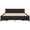 vidaXL Bed Frame Black Engineered wood, steel King Bed Frame