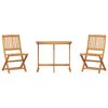 vidaXL Garden Dining Set Natural wood Solid acacia wood 3-piece set