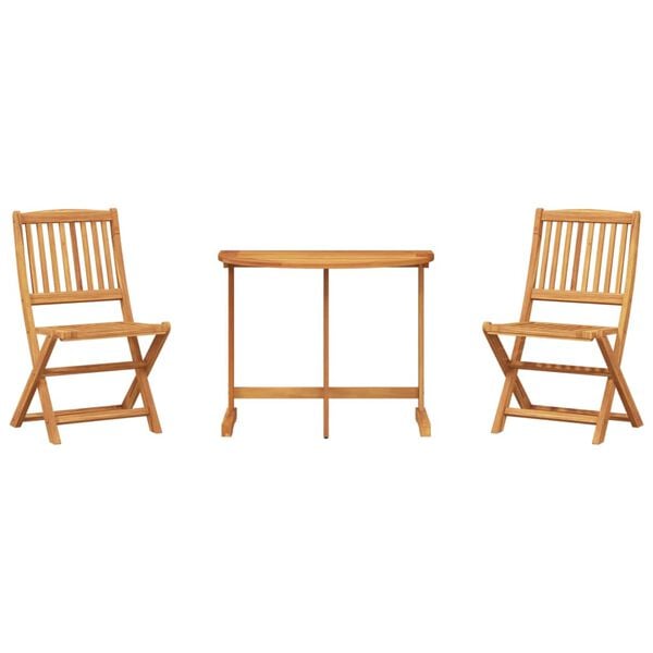 vidaXL Garden Dining Set Natural wood Solid acacia wood 3-piece set