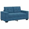 vidaXL Sofa 3 pcs Blue Linen-blend Fabric