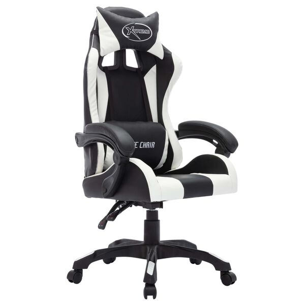 vidaXL Racing Chair White and Black