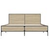 vidaXL Bed Frame Sonoma oak Engineered wood, metal, plywood Full