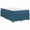 vidaXL Bed Frame with Mattress with Mattress Blue 47.2" x 74.8" Velvet