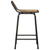 vidaXL Bar Stool Set of 4 Brown and Black Solid Rough Mango Wood and Iron