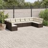 vidaXL Garden Sofa Set Brown, Cream White
