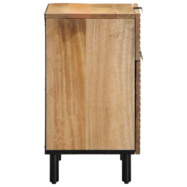 vidaXL Bedside Cabinet Brown Solid mango wood, engineered wood, metal