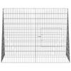vidaXL Rabbit Cage Silver 215 x 100 x 85 cm Galvanised Steel