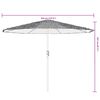 vidaXL Garden Parasol White Polyester Large Foldable Garden Parasol