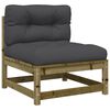 vidaXL Patio Sofa with Cushions 2-Seater Impregnated Wood Pine