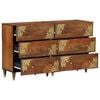 vidaXL Sideboard with Shelf 2 pcs Honey brown 23.62 x 12.99 x 29.53 in