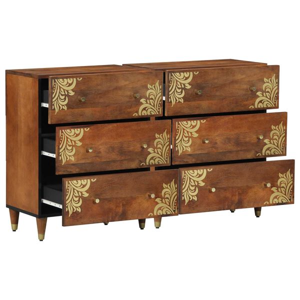 vidaXL Sideboard with Shelf 2 pcs Honey brown 23.62 x 12.99 x 29.53 in