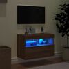 vidaXL TV Wall Cabinet Brown Oak Engineered wood 23.6 x 11.8 x 15.7 in