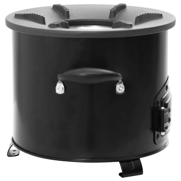 vidaXL Camping Wood Stove Black 14.2x10.2x8.9" Metal