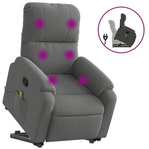 vidaXL Stand Up Massage Recliner Chair Dark grey