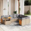 vidaXL 10 Piece Patio Sofa Set with Cushions Beige Poly Rattan