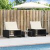 vidaXL Lounger Black PE rattan Standard Adjustable Armrests