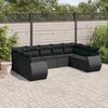 vidaXL Garden Sofa Set Black Poly Rattan Large Modular Garden Sofa Set