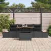 vidaXL Garden Sofa Set with Storage 5 pcs Black Poly rattan