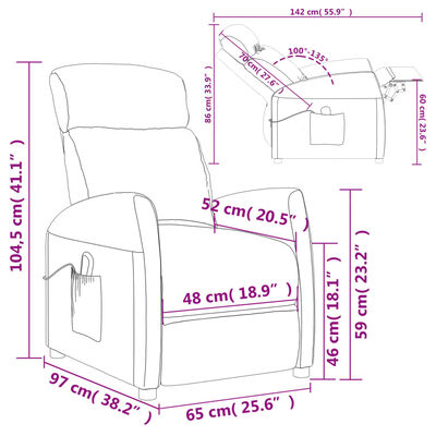 vidaXL Massage Chair Gray Faux Leather