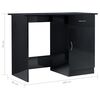 vidaXL Desk High Gloss Black Engineered Wood 39.4 x 19.7 x 29.9 in Desk