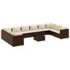 vidaXL Patio Lounge Set Brown, Cream White