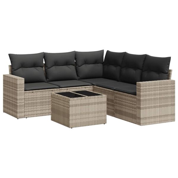 vidaXL Garden Sofa Set Light Grey