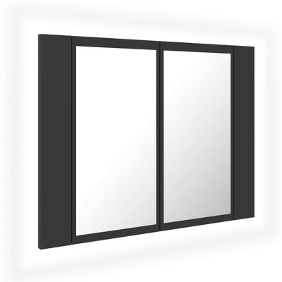 vidaXL LED Bathroom Mirror Cabinet Gray 23.6"x4.7"x17.7"