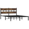 vidaXL Bed Frame Black, Smoked Oak Iron, Engineered Wood Full Bed Frame